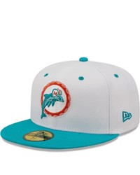 New Era Whiteaqua Miami Dolphins Flipside 59fifty Fitted Hat At Nordstrom