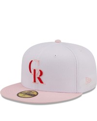 New Era Whitepink Colorado Rockies Scarlet Undervisor 59fifty Fitted Hat At Nordstrom