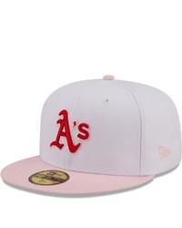 New Era Whitepink Oakland Athletics Scarlet Undervisor 59fifty Fitted Hat At Nordstrom