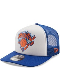 New Era Whiteroyal New York Knicks Foam Front Trucker 9fifty Snapback Hat