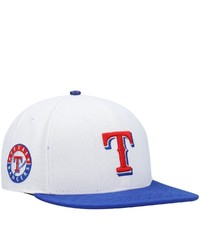 PRO STANDARD Whiteroyal Texas Rangers Logo Snapback Hat