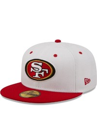 New Era Whitescarlet San Francisco 49ers Flipside 59fifty Fitted Hat