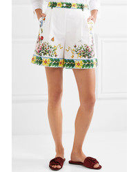 Dolce & Gabbana Printed Cotton Poplin Bermuda Shorts White