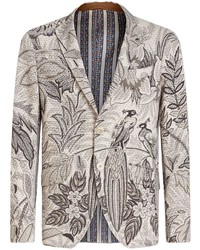 Etro Botanical Print Single Breasted Blazer
