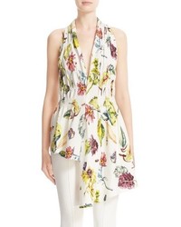 ADAM by Adam Lippes Adam Lippes Gathered Floral Print Top