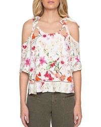 Willow & Clay Cold Shoulder Floral Print Top