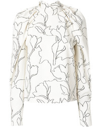 Carven Floral Print Gathered Blouse