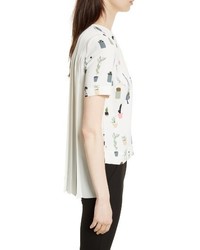 Ted Baker London Wepster Pleat Back Print Top