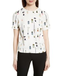 Ted Baker London Wepster Pleat Back Print Top