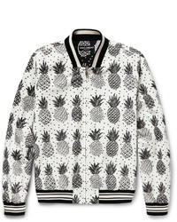 Dolce & Gabbana Pineapple Print Shell Bomber Jacket
