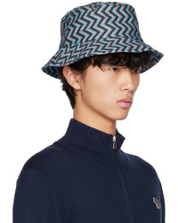 Paul Smith Blue Brown Zig Zag Bucket Hat