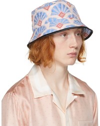 Casablanca Blue Off White Jacquard Shell Bucket Hat