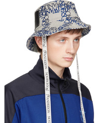 JW Anderson Gray Blue Asymmetric Bucket Hat