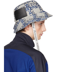 JW Anderson Gray Blue Asymmetric Bucket Hat