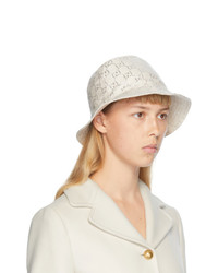 Gucci White Lame Gg Bucket Hat
