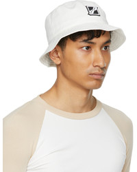 We11done White Square Logo Bucket Hat