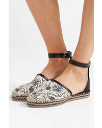 Isabel Marant Carlyce Printed Canvas And Leather Espadrilles