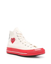 Comme Des Garcons Play Comme Des Garons Play Heart Patch High Top Sneakers