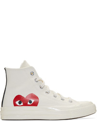 Comme des Garcons Comme Des Garons Play Off White Converse Edition Chuck Taylor All Star 70 High Top Sneakers