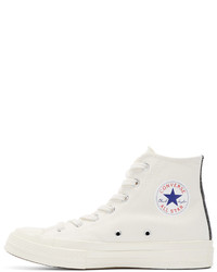 Comme des Garcons Comme Des Garons Play Off White Converse Edition High Top Sneakers