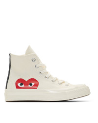 Comme Des Garcons Play Off White Converse Edition Half Heart Chuck 70 High Sneakers