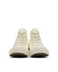 Comme Des Garcons Play Off White Converse Edition Multiple Heart Chuck 70 High Sneakers