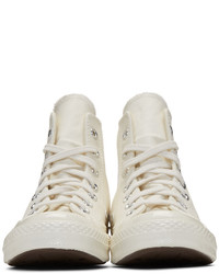 Comme des Garcons Play Off White Converse Edition Chuck Taylor All Star 70 High Top Sneakers