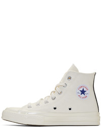 Comme des Garcons Play Off White Converse Edition Chuck Taylor All Star 70 High Top Sneakers