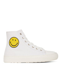 Joshua Sanders White Smiley Edition High Top Sneakers
