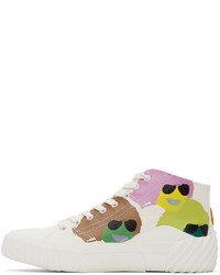Kenzo White Tiger Crest High Sneakers