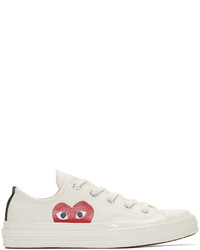 White Print Canvas Low Top Sneakers