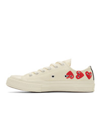 Comme Des Garcons Play Off White Converse Edition Multiple Hearts Chuck 70 Low Sneakers
