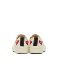 Comme Des Garcons Play Off White Converse Edition Multiple Hearts Chuck 70 Sneakers