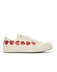 Comme Des Garcons Play Off White Converse Edition Multiple Hearts Chuck 70 Sneakers