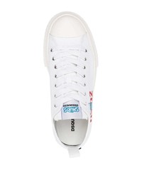 DSQUARED2 Smurfs Print Canvas Sneakers