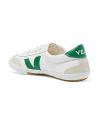 Veja Volley Organic Cotton Canvas Suede And Leather Sneakers