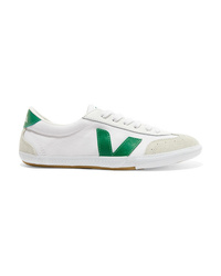 Veja Volley Organic Cotton Canvas Suede And Leather Sneakers