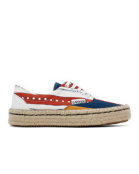 Lanvin White And Navy Espadrille Sneakers