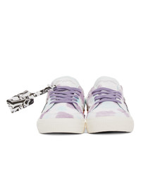 Off-White White And Purple Vulcanized Low Sneakers