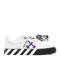 Off-White White And Purple Vulcanized Low Sneakers