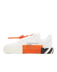 Off-White White And Purple Vulcanized Low Top Sneakers