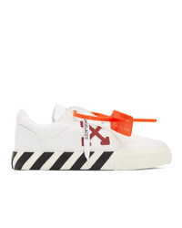 Off-White White And Purple Vulcanized Low Top Sneakers
