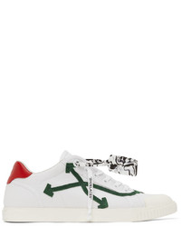 Off-White White Green Vulcanized Sneakers