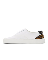 Saint Laurent White Leopard Venice Sneakers