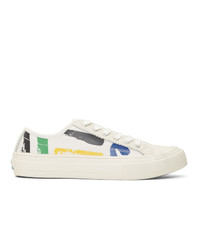 Ps By Paul Smith White Painted Sports Stripes Fennec Sneakers