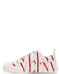 Valentino Garavani White Red Vltn Giggies Low Sneakers
