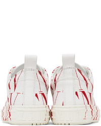 Valentino Garavani White Red Vltn Giggies Low Sneakers