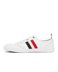 Thom Browne White Vulcanized Brogued Sneakers