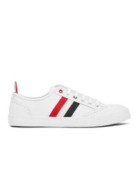 Thom Browne White Vulcanized Brogued Sneakers