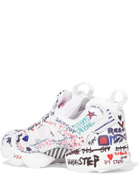 Vetements Reebok Instapump Fury Printed Neoprene And Canvas Sneakers White